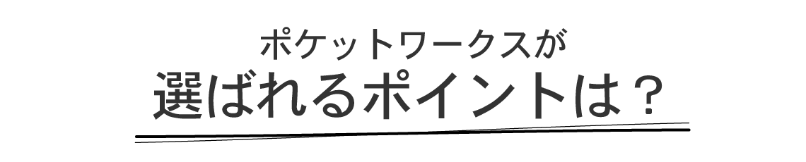 ポケットワークスが選ばれるポイントは？